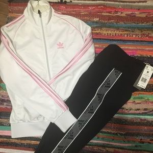 Adidas jacket and stretch pants new w tags
